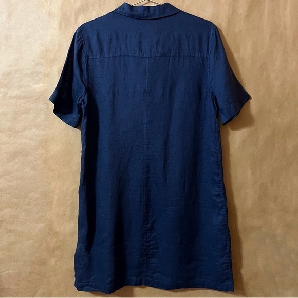 Equipment | Knox Corset Front Linen Shirtdress Popover Mini Dress Blue Size M - Picture 9 of 13